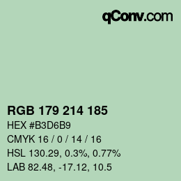 Farbcode: RGB 179 214 185 | qconv.com