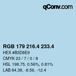 カラーコード: RGB 179 216.4 233.4 | qconv.com