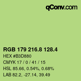カラーコード: RGB 179 216.8 128.4 | qconv.com