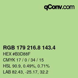 カラーコード: RGB 179 216.8 143.4 | qconv.com