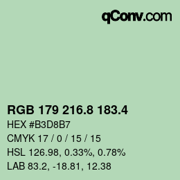 カラーコード: RGB 179 216.8 183.4 | qconv.com