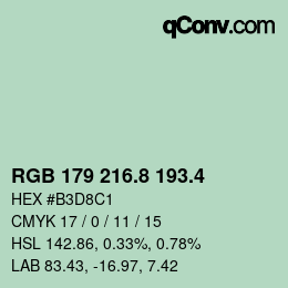 カラーコード: RGB 179 216.8 193.4 | qconv.com