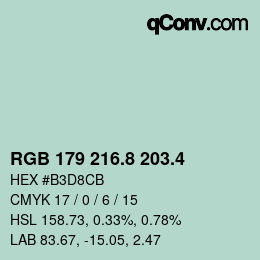 カラーコード: RGB 179 216.8 203.4 | qconv.com