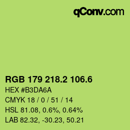 カラーコード: RGB 179 218.2 106.6 | qconv.com