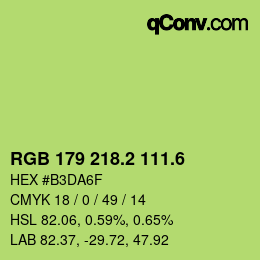カラーコード: RGB 179 218.2 111.6 | qconv.com