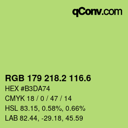 カラーコード: RGB 179 218.2 116.6 | qconv.com