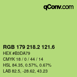 カラーコード: RGB 179 218.2 121.6 | qconv.com