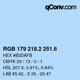 カラーコード: RGB 179 218.2 251.6 | qconv.com