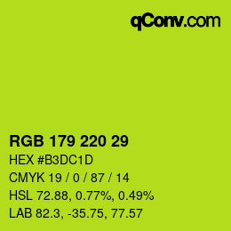 カラーコード: RGB 179 220 29 | qconv.com
