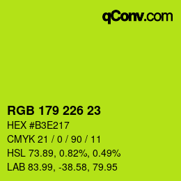 Color code: RGB 179 226 23 | qconv.com