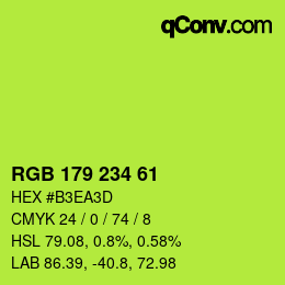 カラーコード: RGB 179 234 61 | qconv.com