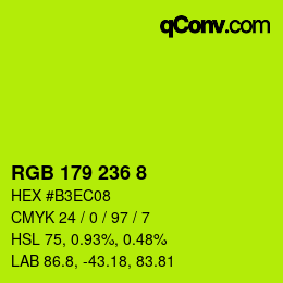 カラーコード: RGB 179 236 8 | qconv.com