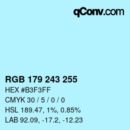 Farbcode: RGB 179 243 255 | qconv.com