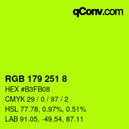 カラーコード: RGB 179 251 8 | qconv.com
