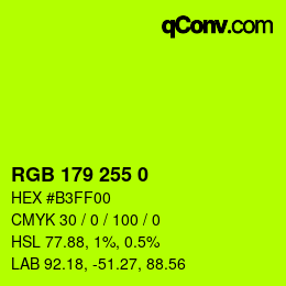 颜色代码: RGB 179 255 0 | qconv.com