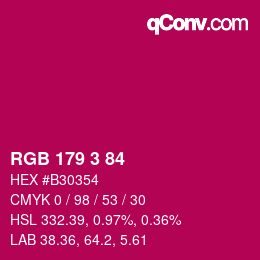 カラーコード: RGB 179 3 84 | qconv.com