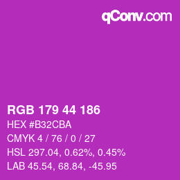Color code: RGB 179 44 186 | qconv.com