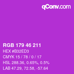 Color code: RGB 179 46 211 | qconv.com