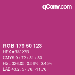 Color code: RGB 179 50 123 | qconv.com