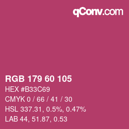 颜色代码: RGB 179 60 105 | qconv.com