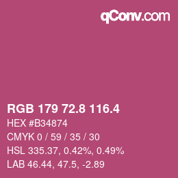 カラーコード: RGB 179 72.8 116.4 | qconv.com