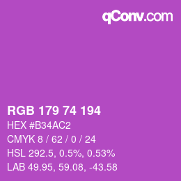 Color code: RGB 179 74 194 | qconv.com