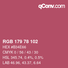Farbcode: RGB 179 78 102 | qconv.com