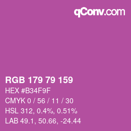カラーコード: RGB 179 79 159 | qconv.com