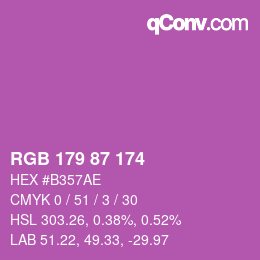 Color code: RGB 179 87 174 | qconv.com