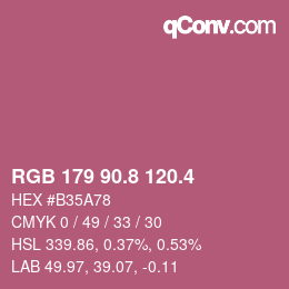 カラーコード: RGB 179 90.8 120.4 | qconv.com