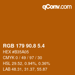 カラーコード: RGB 179 90.8 5.4 | qconv.com