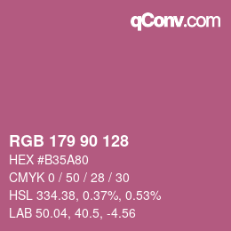 カラーコード: RGB 179 90 128 | qconv.com