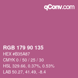 Color code: RGB 179 90 135 | qconv.com