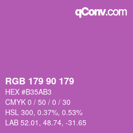 Color code: RGB 179 90 179 | qconv.com