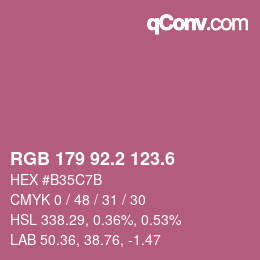 カラーコード: RGB 179 92.2 123.6 | qconv.com
