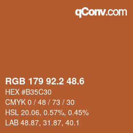 カラーコード: RGB 179 92.2 48.6 | qconv.com