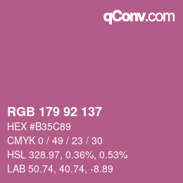 カラーコード: RGB 179 92 137 | qconv.com