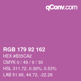 カラーコード: RGB 179 92 162 | qconv.com