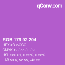 颜色代码: RGB 179 92 204 | qconv.com