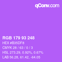 颜色代码: RGB 179 93 248 | qconv.com