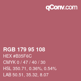 Color code: RGB 179 95 108 | qconv.com