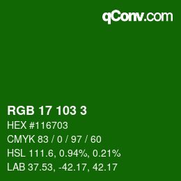 Color code: RGB 17 103 3 | qconv.com