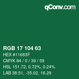 Code couleur: RGB 17 104 63 | qconv.com