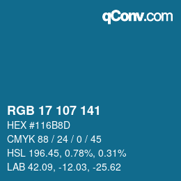 Color code: RGB 17 107 141 | qconv.com