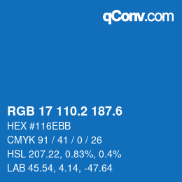 カラーコード: RGB 17 110.2 187.6 | qconv.com