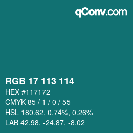 Código de color: RGB 17 113 114 | qconv.com