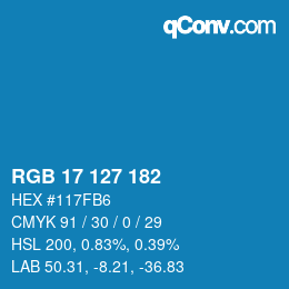Color code: RGB 17 127 182 | qconv.com