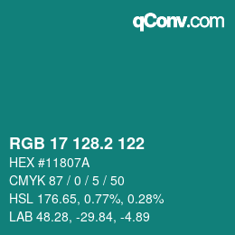 Color code: RGB 17 128.2 122 | qconv.com