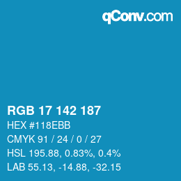 颜色代码: RGB 17 142 187 | qconv.com