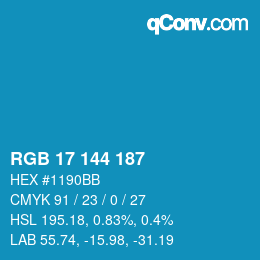 Color code: RGB 17 144 187 | qconv.com